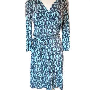 Rush Bohemian Pattern Wrap Dress Turquoise